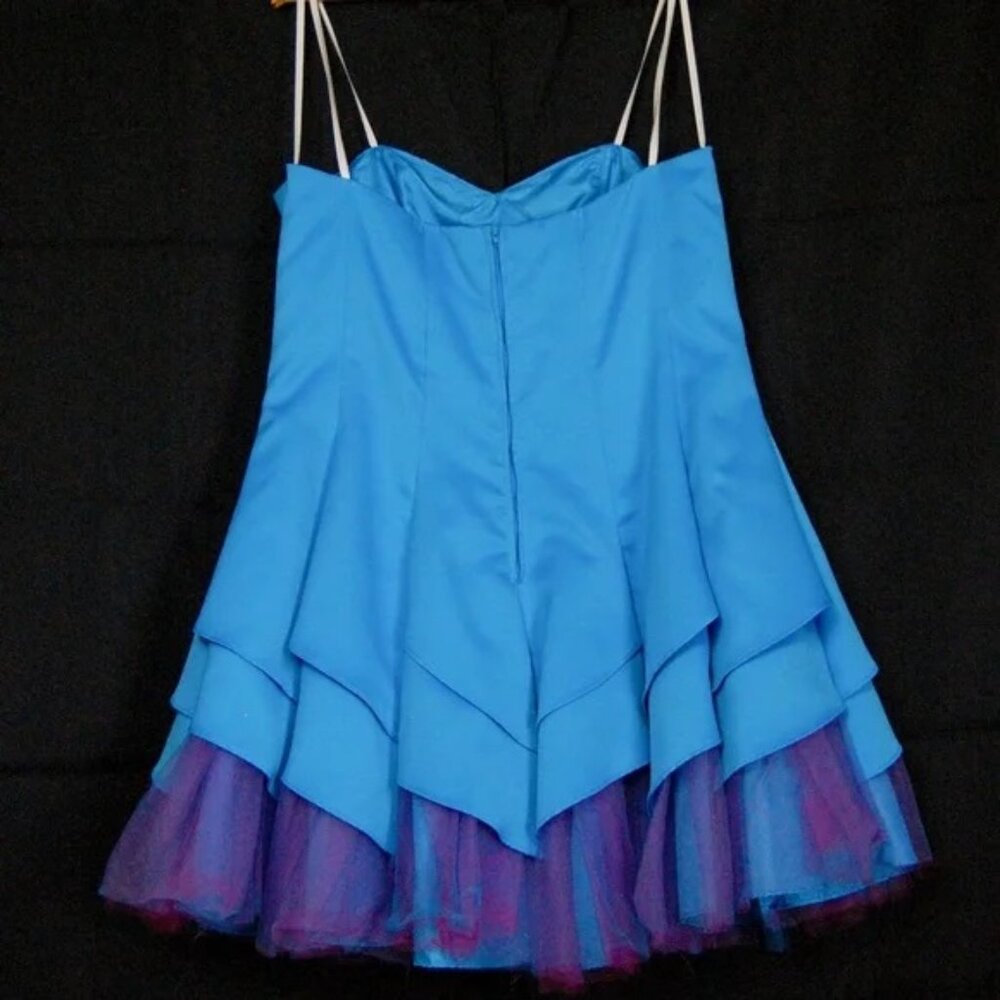 Sequin Embellished Party Dress - Blue and Purple - Picture 3 of 4